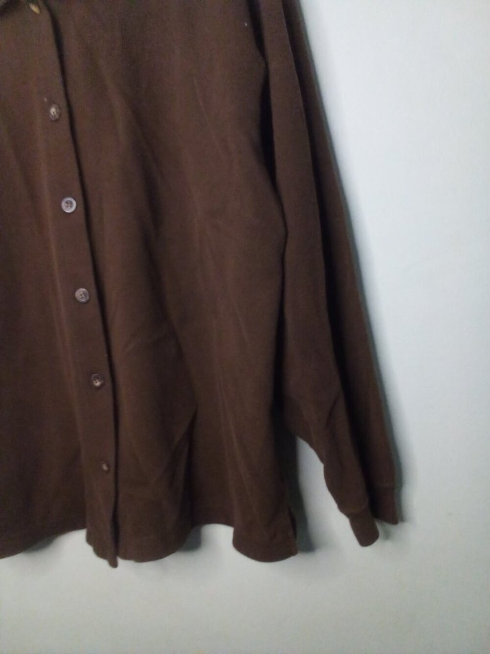 Liz Sport Shirt Women L Button Up Polo Soft Brown - Picture 7 of 14